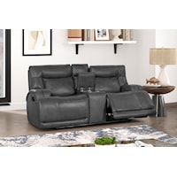 Casual Dual Reclining Loveseat with Storage Console