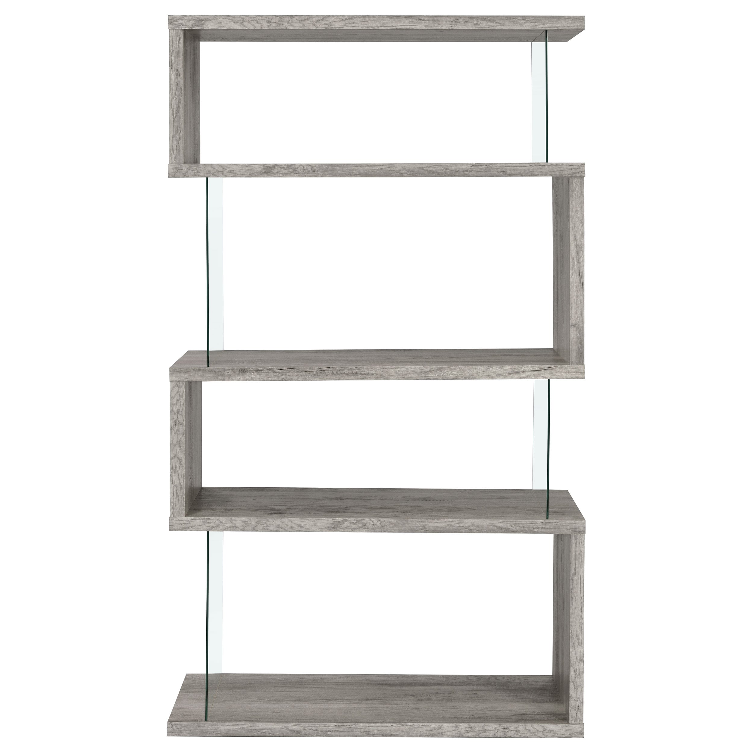 63-inch 4-shelf Glass Panel Bookshelf