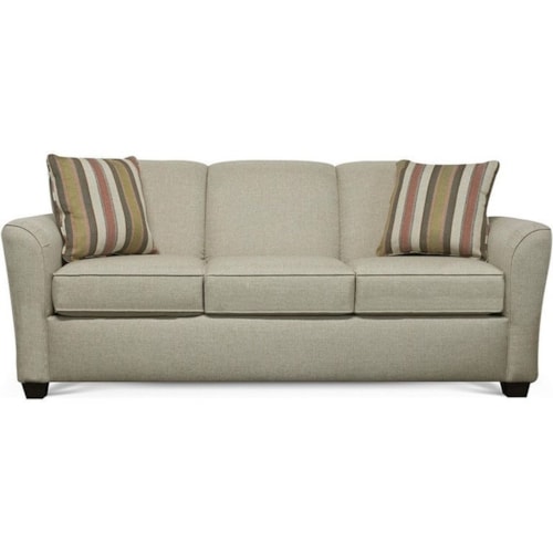 Transitional Sofa with Flared Half-Moon Arms