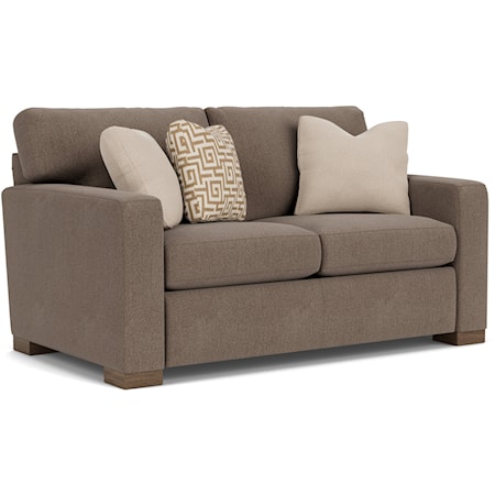 Contemporary Loveseat with Loose Pillow Back