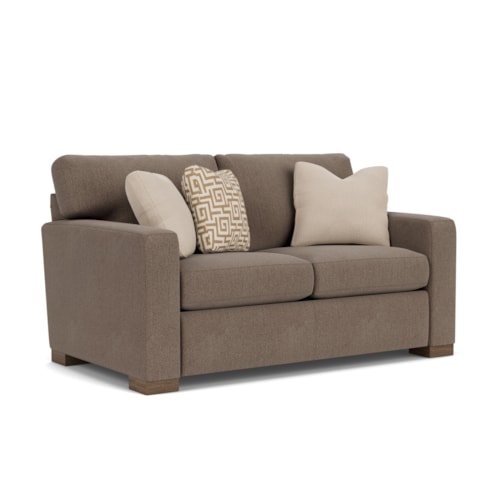 Contemporary Loveseat with Loose Pillow Back