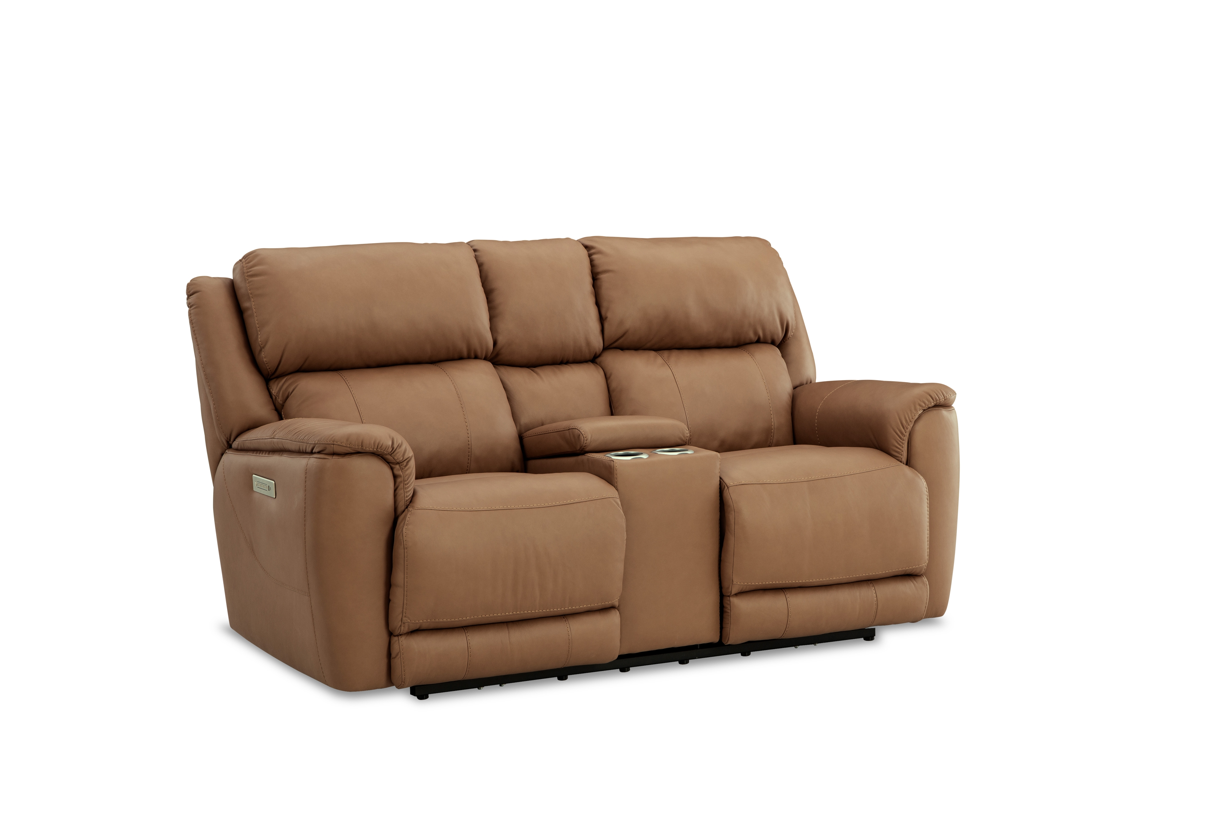 Power Loveseat with Console and Cupholders