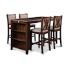 New Classic Amy Transitional 5-Piece Counter Height Dining Set with 60" Table