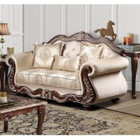 Traditional Loveseat with Accent Pillows