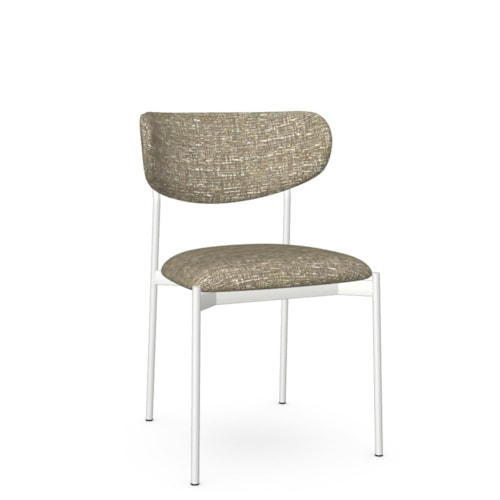 Contemporary Upholstered Dining Side Chair with Curved Backrest