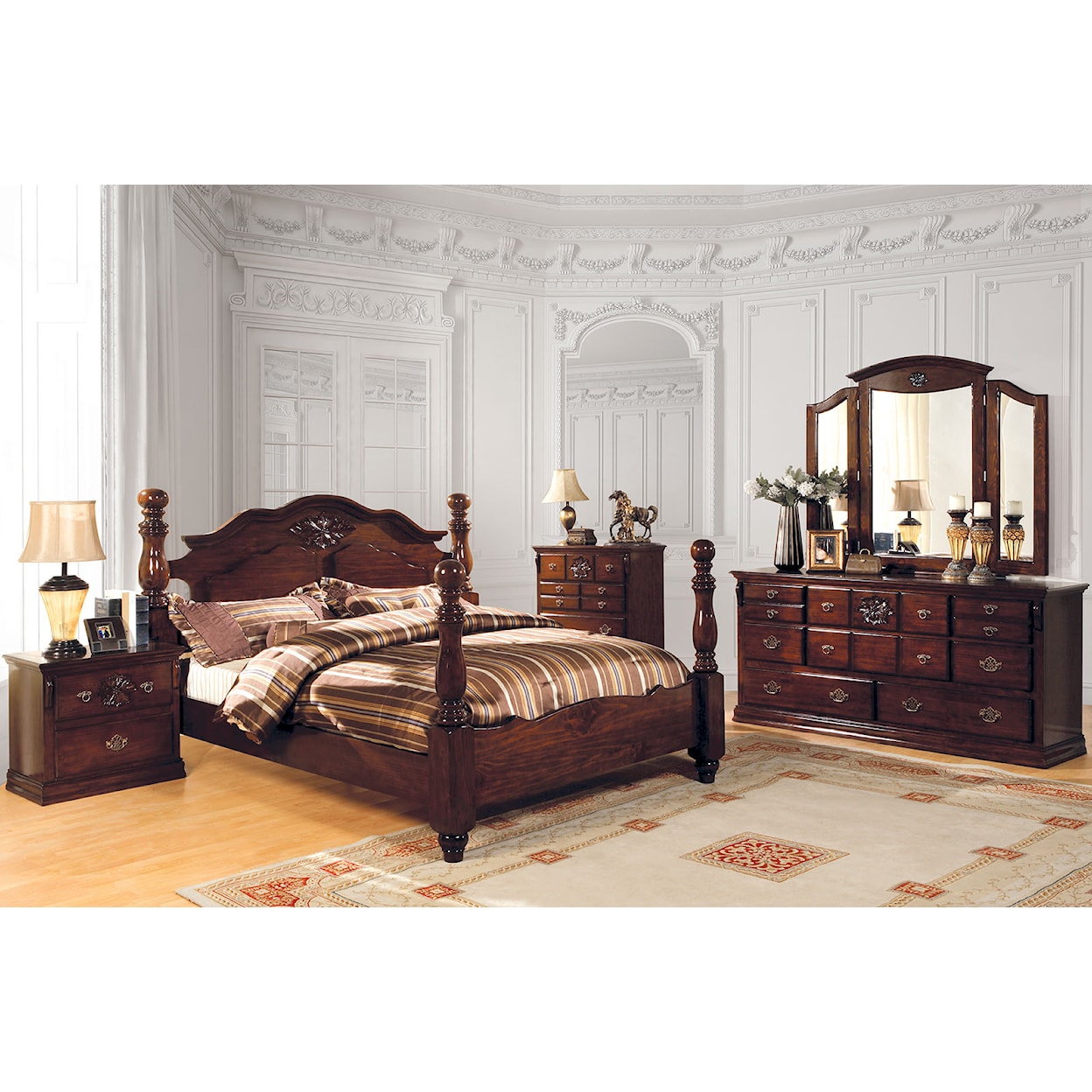 Furniture of America Tuscan Queen Bedroom Group 