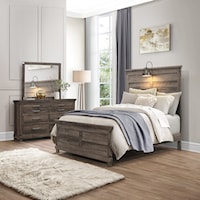 Modern Farmhouse Full Panel Bed 3-Piece Bedroom Set