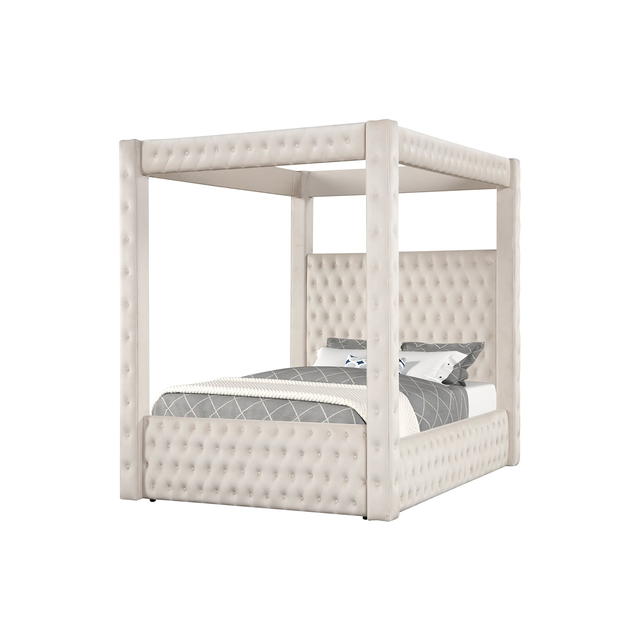CM ANNABELLE King Canopy Bed - Ivory
