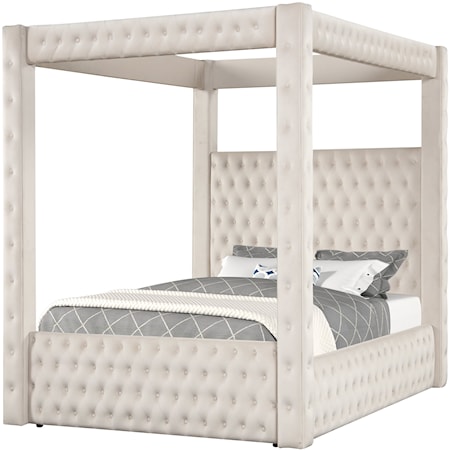 King Canopy Bed - Ivory