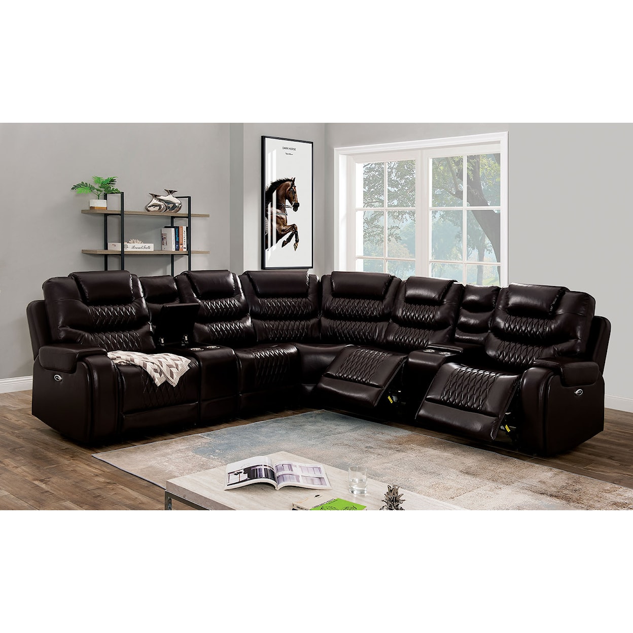 Furniture of America Mariah Upholstery Power Sectional