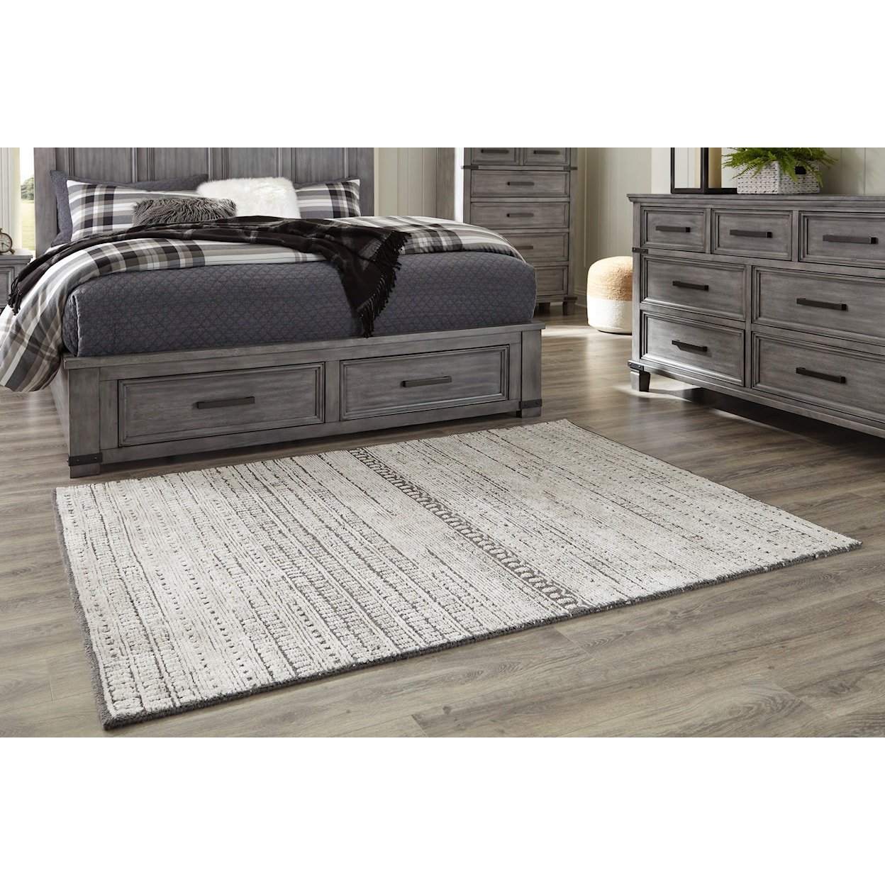 Signature Design by Ashley Contemporary Area Rugs Wimgrove Taupe/Charcoal Medium Rug