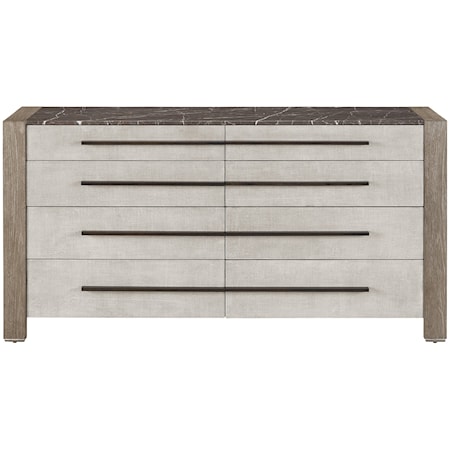 Contemporary 8-Drawer Dresser with Linen Textured Fronts