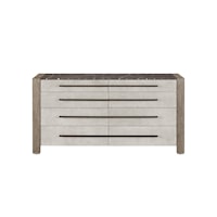 Contemporary 8-Drawer Dresser with Linen Textured Fronts