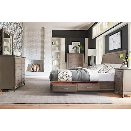 Contemporary 4-Piece Queen Adjustable Storage Bedroom Set