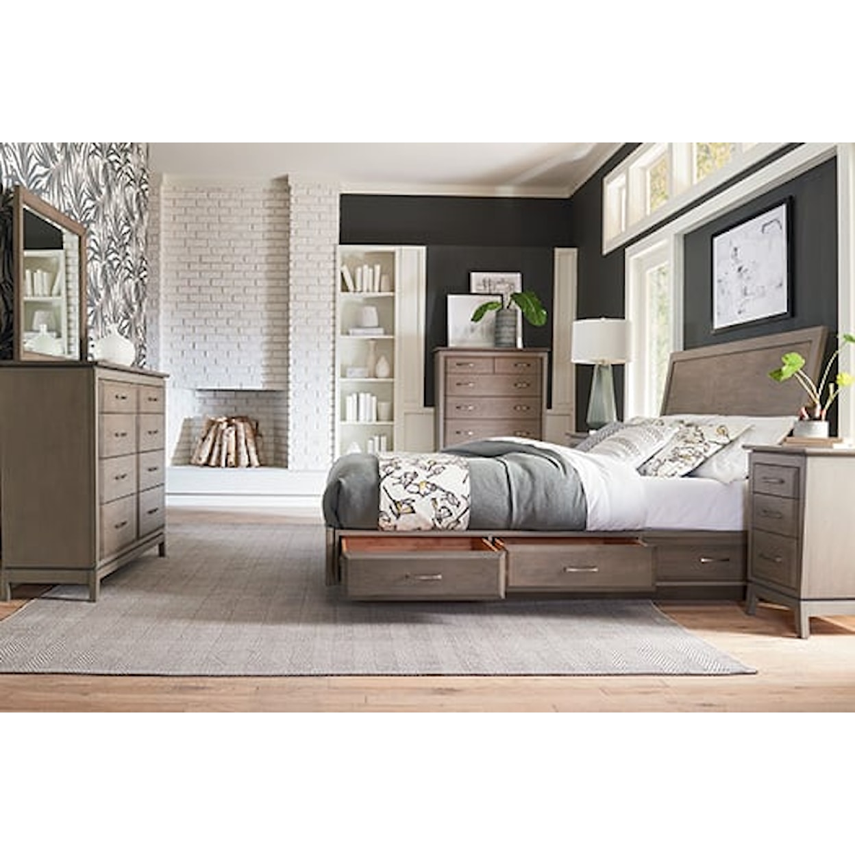 Whittier Wood Ellison. 4-Piece Queen Adjustable Bedroom Set