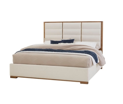 Transitional Upholstered Queen Panel Bed