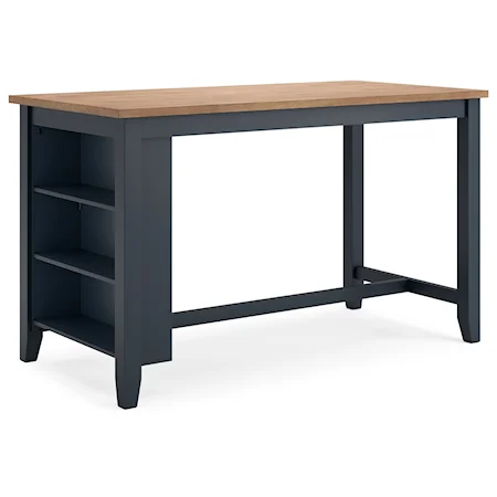 Casual 3-Shelf Counter Height Table with Open Storage