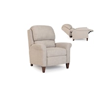 Transitional Pressback Recliner with Wood Tapered Legs