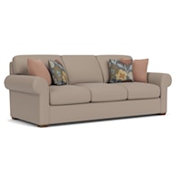 Transitional 93" Three-Cushion Sofa with Rolled Arms