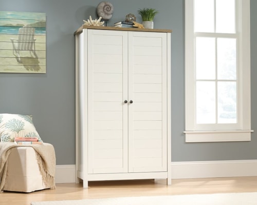 Farmhouse 2-Door Storage Cabinet with Adjustable Shelves