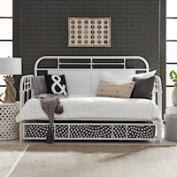 Twin Metal Trundle Daybed with Turned Spindles