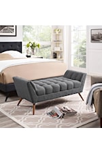 Modway Response Response Upholstered Fabric Accent Bench - Dark Gray