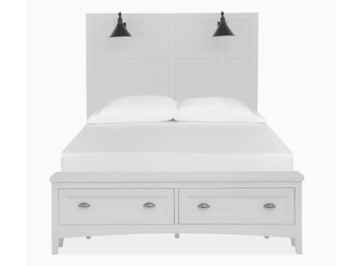 Coastal Queen Lamp Panel Storage Bed