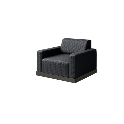 Padded Club Swivel Chair With Woven In Reticulated Foam - Coal / Smoke