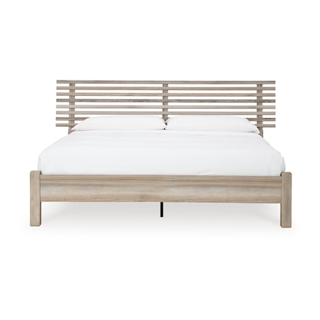 King Slat Panel Bed