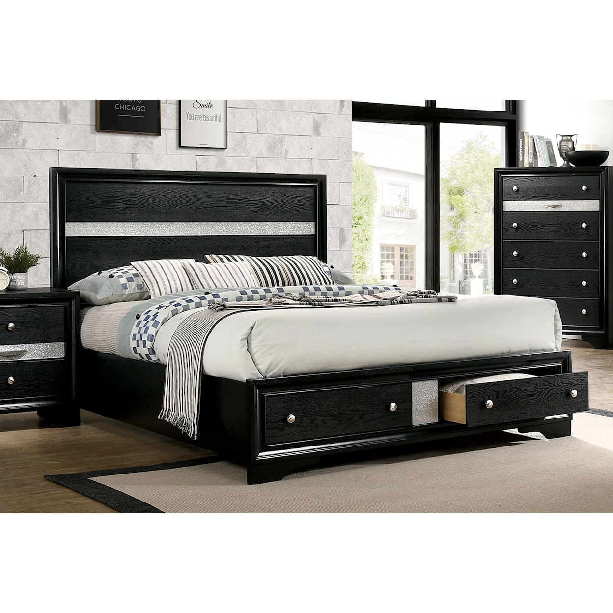 Furniture of America Chrissy King Storage Bed