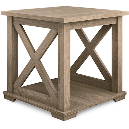 Square End Table with Shelf