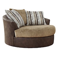 Two-Tone Oversized Swivel Accent Chair