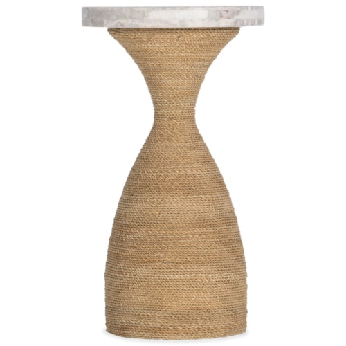 Coastal Drum Table with Stone Veneer Top
