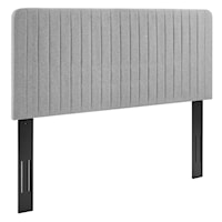 Channel Tufted Upholstered Fabric Twin Headboard