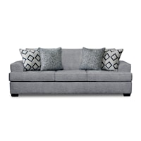 Contemporary Gray Sofa with Loose Back Pillows