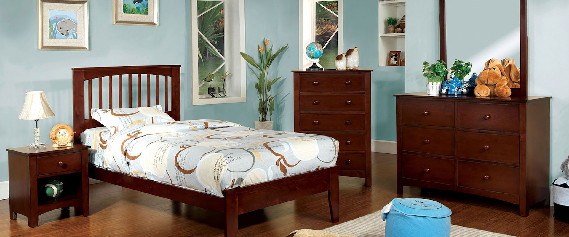 Transitional 4-Piece Full Bedroom Set