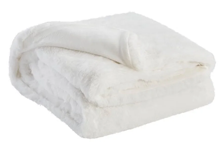 Throws Gariland White Faux Fur Throw by Signature Design by Ashley at Esprit Decor Home Furnishings