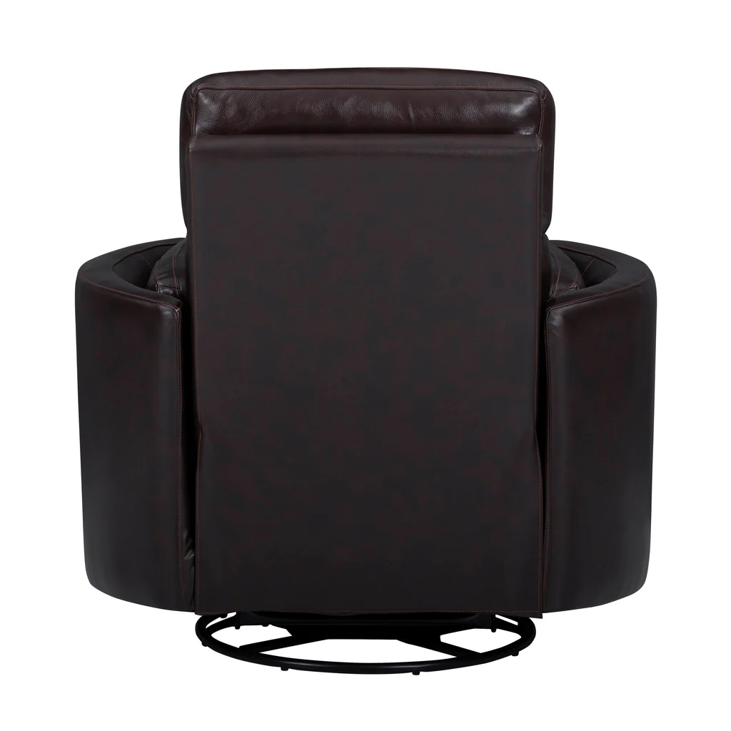 Parker Living Radius Leather Manual Swivel Gliding Club Chair