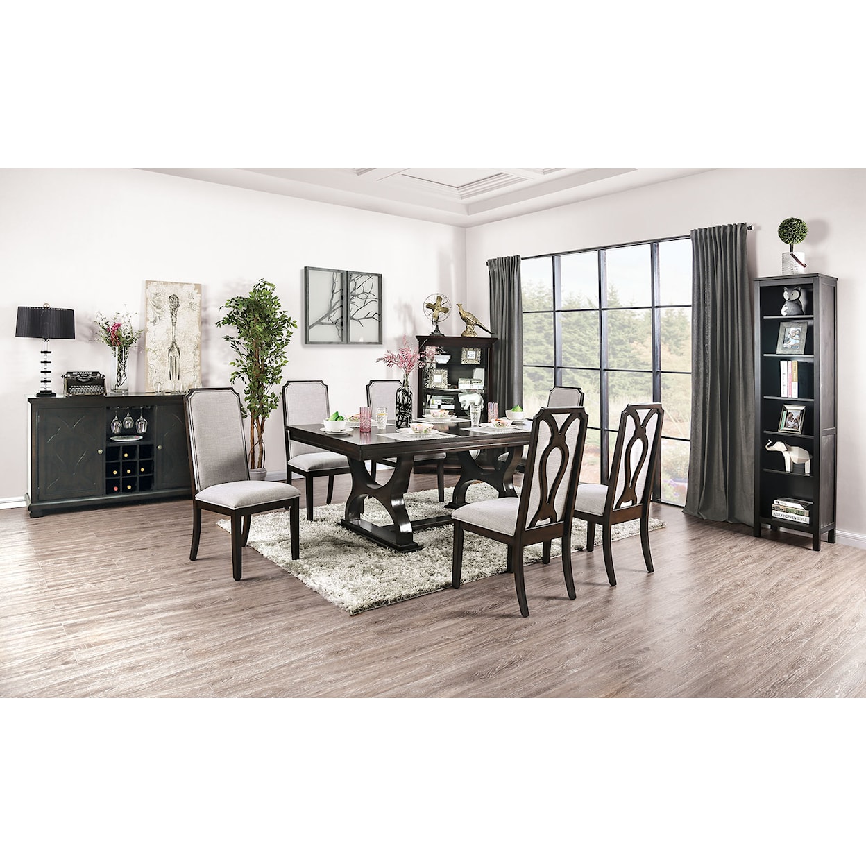 Furniture of America Gillam 7-Piece Dining Table Set