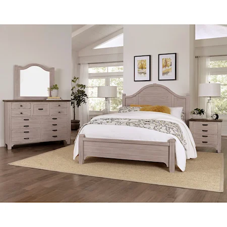 Queen Arch Bed, Dresser, Mirror, & Nightstand
