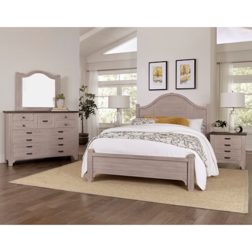 Transitional Queen Bedroom Group with Arched Features