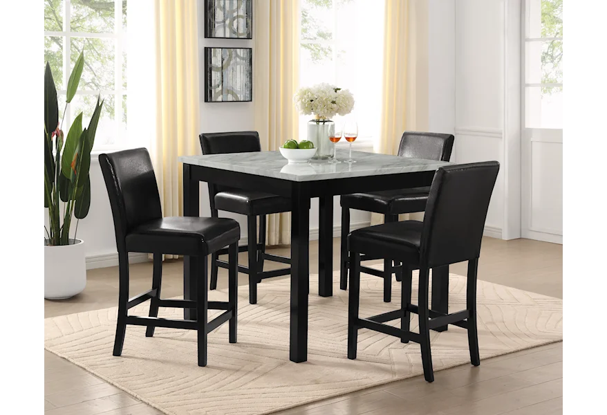 Lennon 5-Piece Counter Height Table Set by Crown Mark at Pedigo Furniture