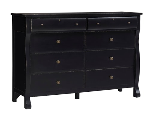 Transitional 8-Drawer Dresser with Felt-Lined and Cedar-Lined Drawers