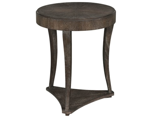 Transitional Round Side Table with Shelf