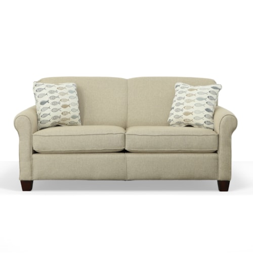 Transitional Full Sleeper Sofa with Accent Pillows