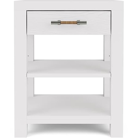 Contemporary 1-Drawer Nightstand with Dual USB Charging Ports