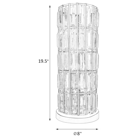 20-inch Crystal Shade Bedside Table Lamp