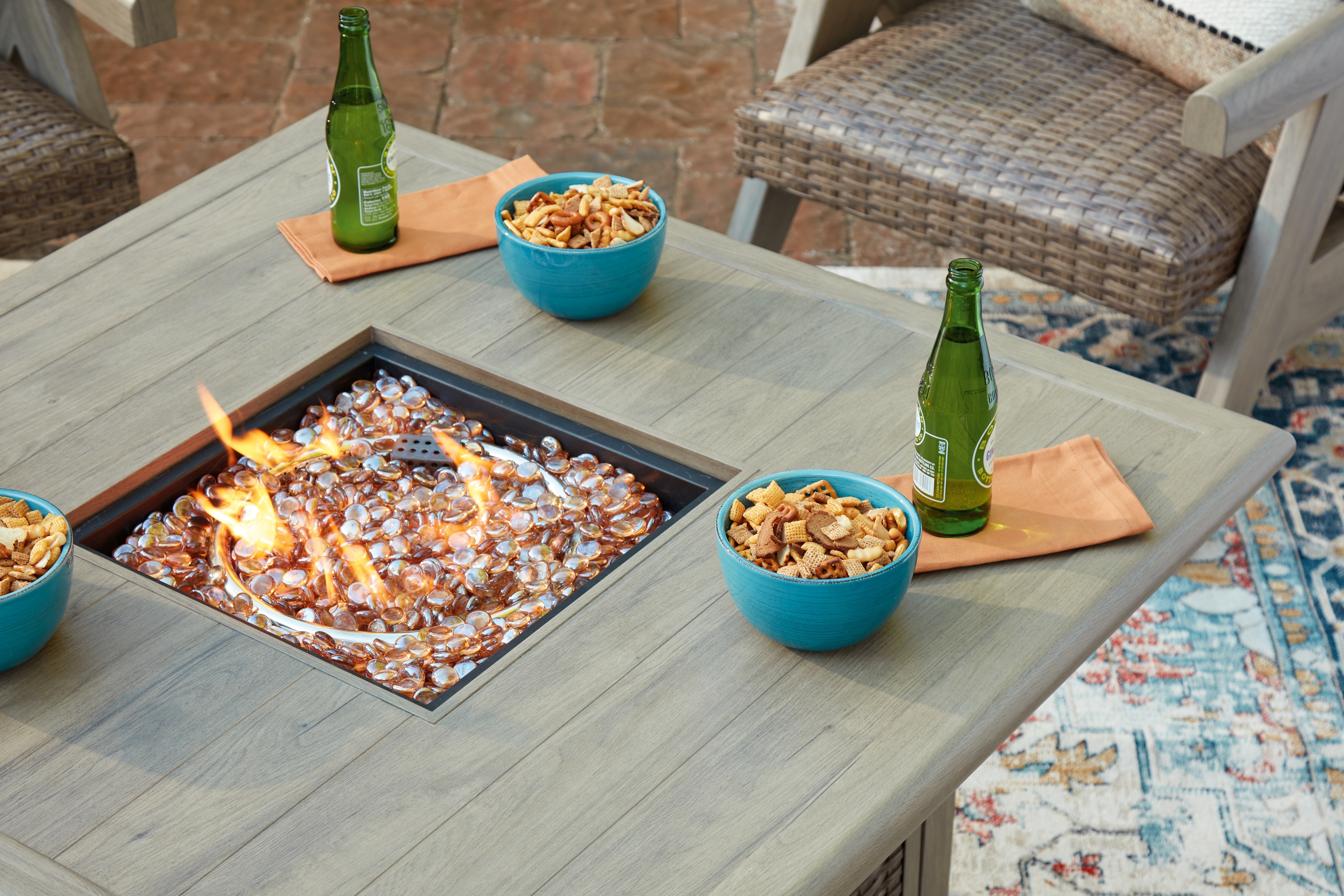 Signature Design by Ashley Cliff Trails Square Fire Pit Table