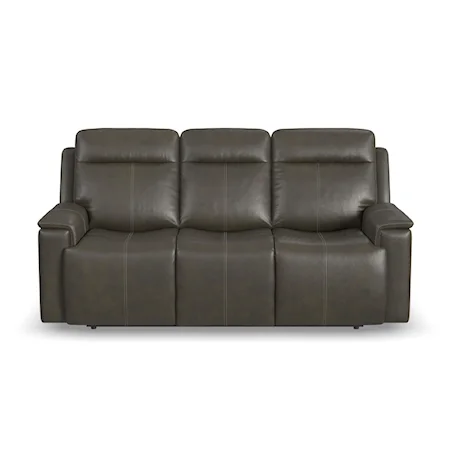 Casual Power Reclining Sofa with Power Headrests and Lumbar