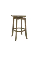 Armen Living Blair Farmhouse Full-Back Swivel Barstool with Upholstered Seat
